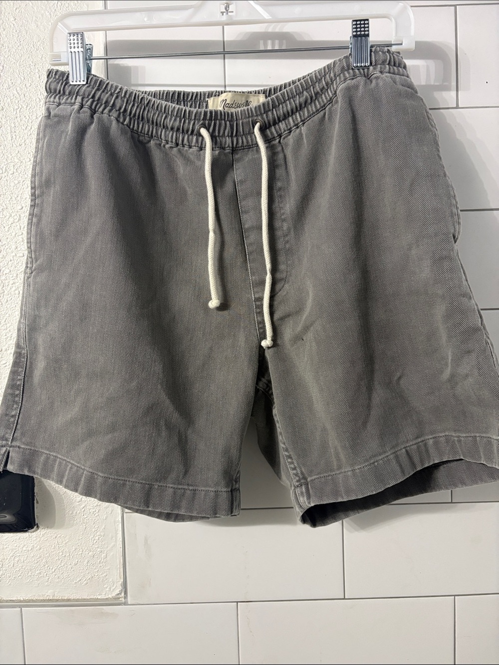 Madewell Gray Elastic Drawstring Athletic Shorts